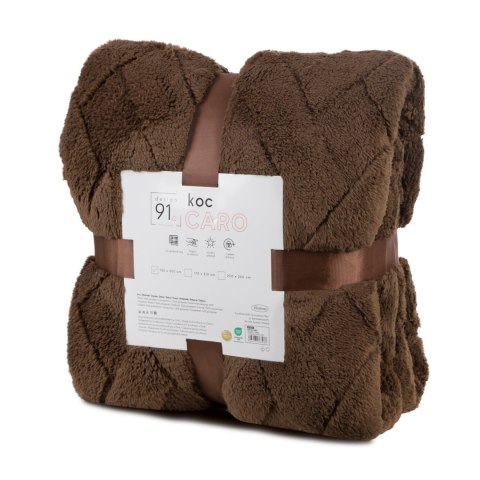 Deka Caro 200x220 cm tmavě hnědá