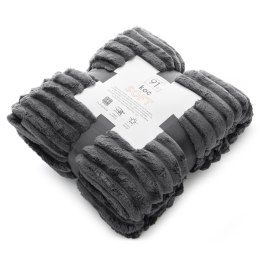 MĚKKÁ DEKA 150X200 CM OCELOVÁ