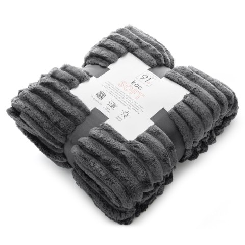 MĚKKÁ DEKA 150X200 CM OCELOVÁ