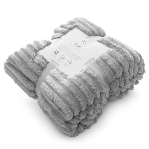 MĚKKÁ DEKA 170X210 CM STŘÍBRNÁ