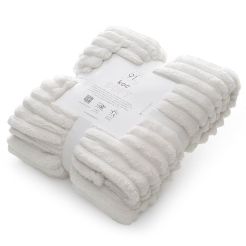 MĚKKÁ DEKA 200X220 CM BÍLÁ