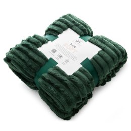 MĚKKÁ DEKA 200X220 CM TMAVĚ ZELENÁ