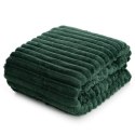 MĚKKÁ DEKA 200X220 CM TMAVĚ ZELENÁ