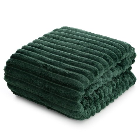 MĚKKÁ DEKA 200X220 CM TMAVĚ ZELENÁ