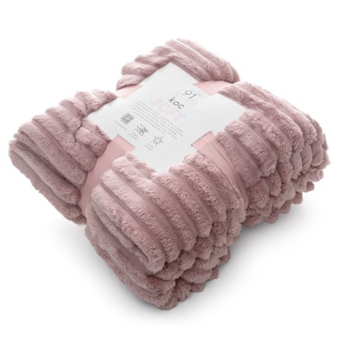 MĚKKÁ DEKA 200X220 CM PRÁŠKOVĚ RŮŽOVÁ