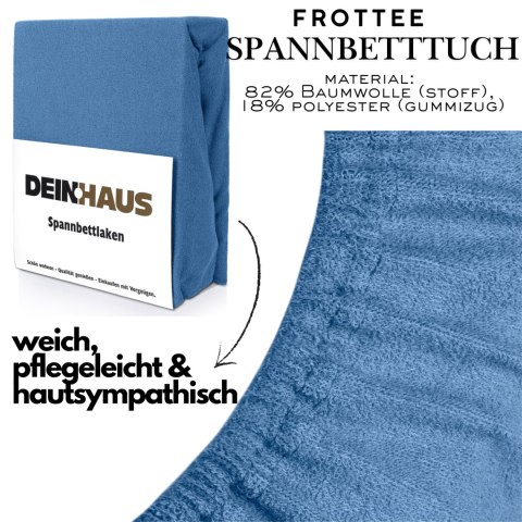 Vypasované froté prostěradlo Blau 120x200 cm