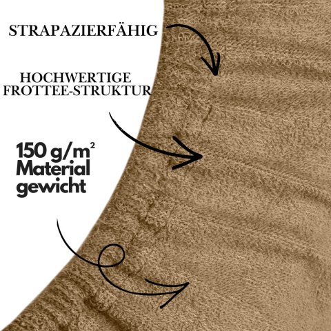 Vypasované froté prostěradlo Dunkelbeige 120x200 cm