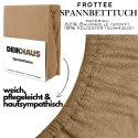 Vypasované froté prostěradlo Dunkelbeige 90x200 cm